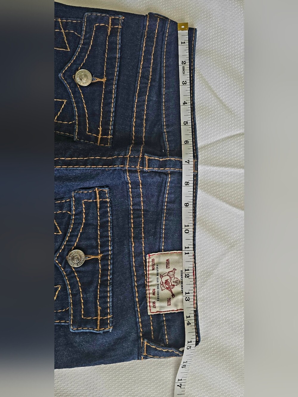 True Religion Women's Halle Dark Blue Skinny Jeans with Contrast Stitching Sz 31 - Picture 5 of 5